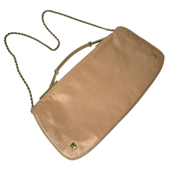 Rare Vintage Liz Claiborne East West Shoulder Bag Buffalo Leather Peach 1990s - Picture 1 of 16